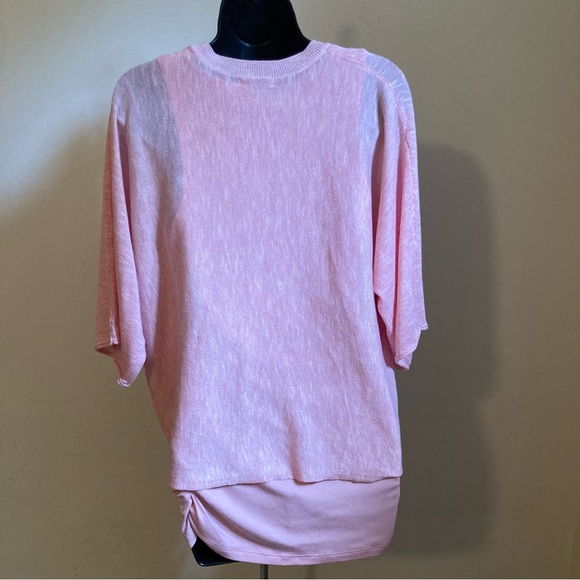 5/$20 Kate & Sam pink tank with 3/4 sleeve crop sweater set S - Picture 2 of 11